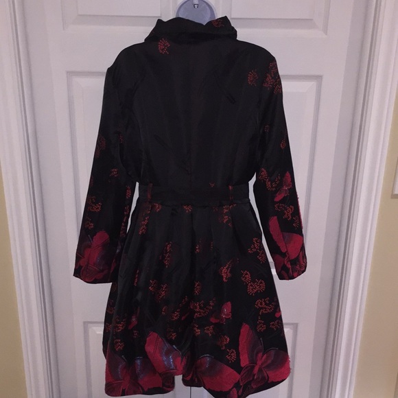 Les-Mantaux Burgundy & Black Swing Jacket Size Medium - Picture 5 of 15